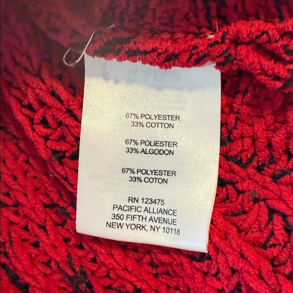 Jones New York Signature Red Chunky Knit Mock Neck High Low Sweater - Picture 10 of 11